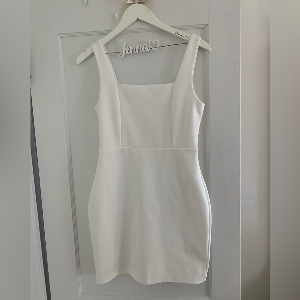 White bodycon Pink Lily dress